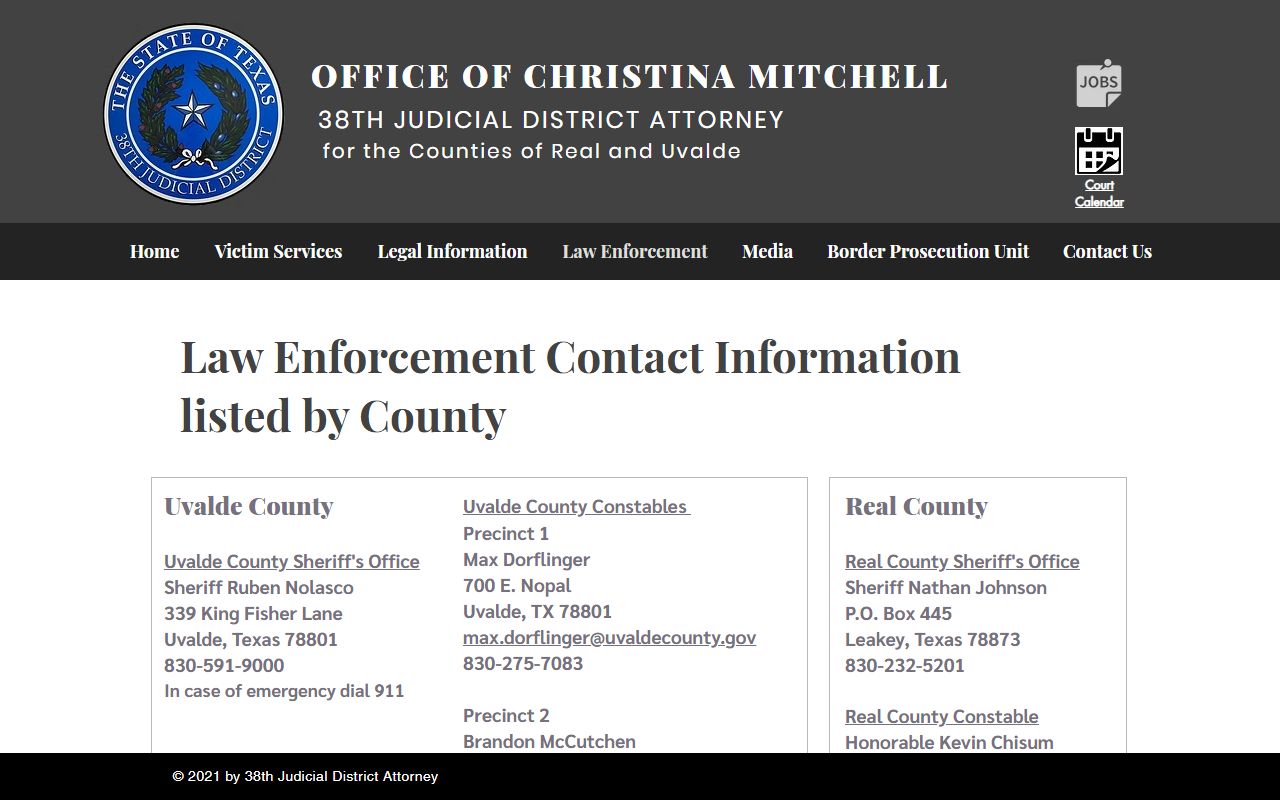 Uvalde County Jail inmate lookup law enforcement contact list