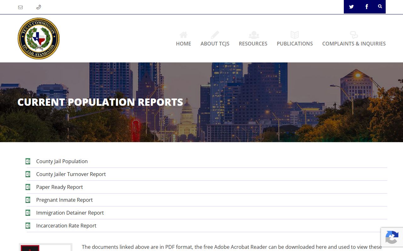 Uvalde County inmate population TCJS population reports page